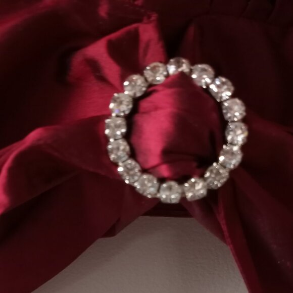 'Talbots' 100% Shantung Silk Claret Red Blouse 3/4 Sleeve Size 18W - Picture 6 of 11